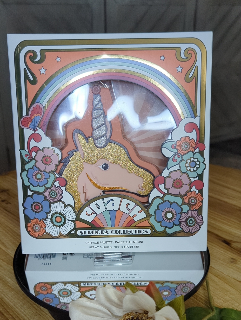 Coach x Sephora Limited Edition Unicorn Makeup Palette/Bag Charm/Mirror/Hang Tag